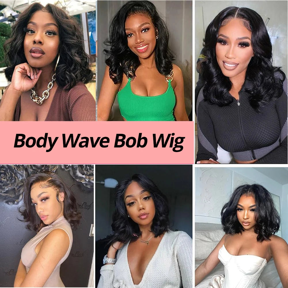 Body Wave Bob Lace Front Wig – 7x5 Glueless, Pre-Plucked with Baby Hair, 100% Human Hair