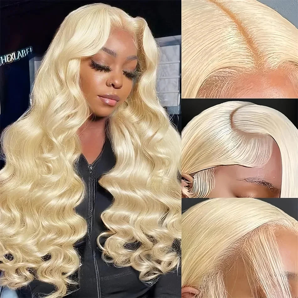 30" 613 HD Lace Frontal Wig – 13x6 Body Wave, 220% Density Pre-Plucked Blonde Human Hair
