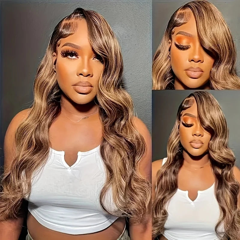 30" Body Wave 4/27 Honey Blonde Lace Front Wig – 13x6 HD Lace Frontal Human Hair