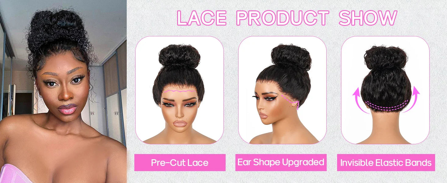 360 Deep Wave Lace Front Wig – Full Lace, 250% Density HD Human Hair Wig for Black Women