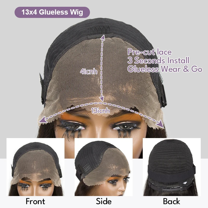 Pre-Cut Glueless Water Wave Bob Wig – 13x4/7x5 Lace Front, Pre-Plucked, Ready to Wear