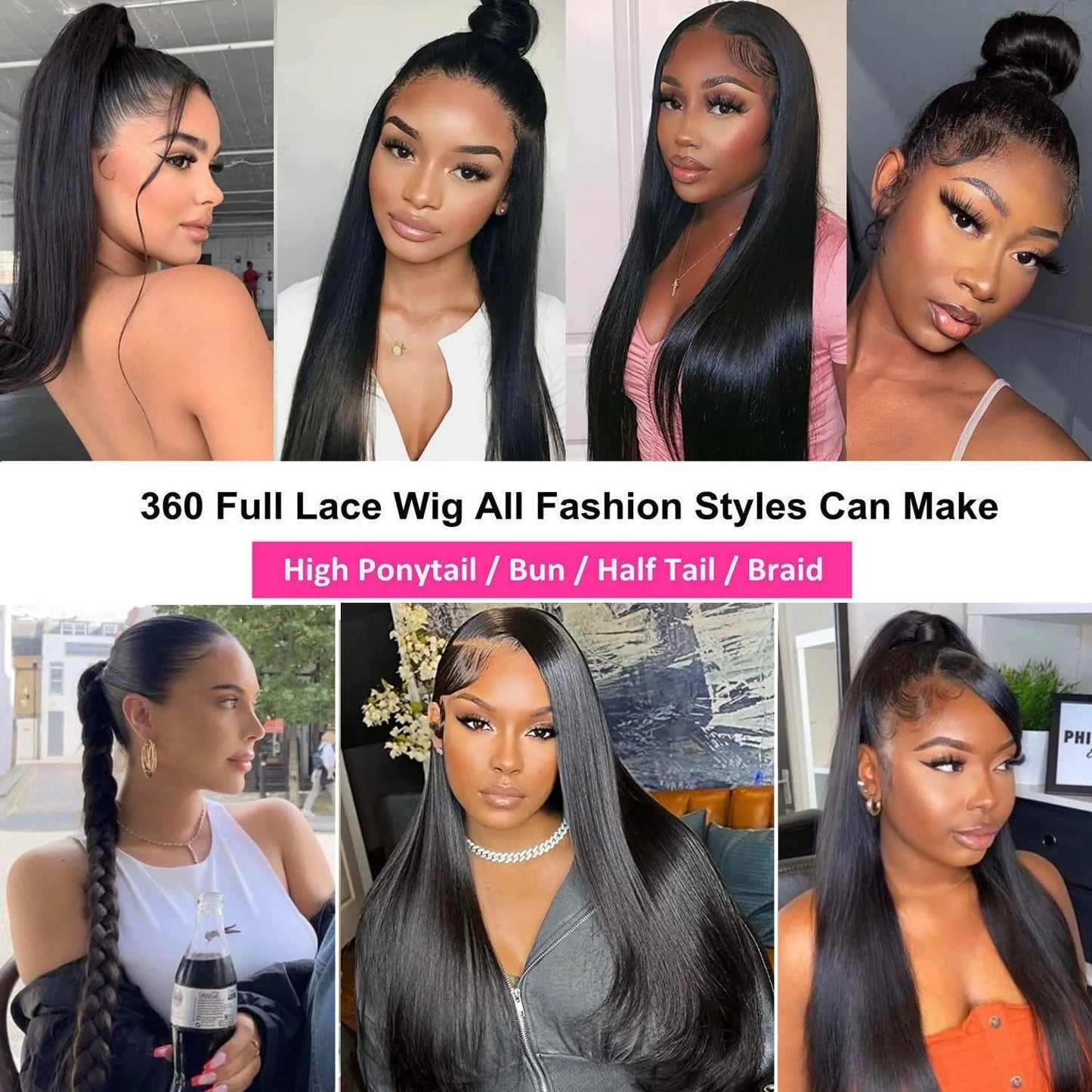 360 Invisi-Strap Glueless Full Lace Wig – HD Straight, 13x4 Pre-Plucked