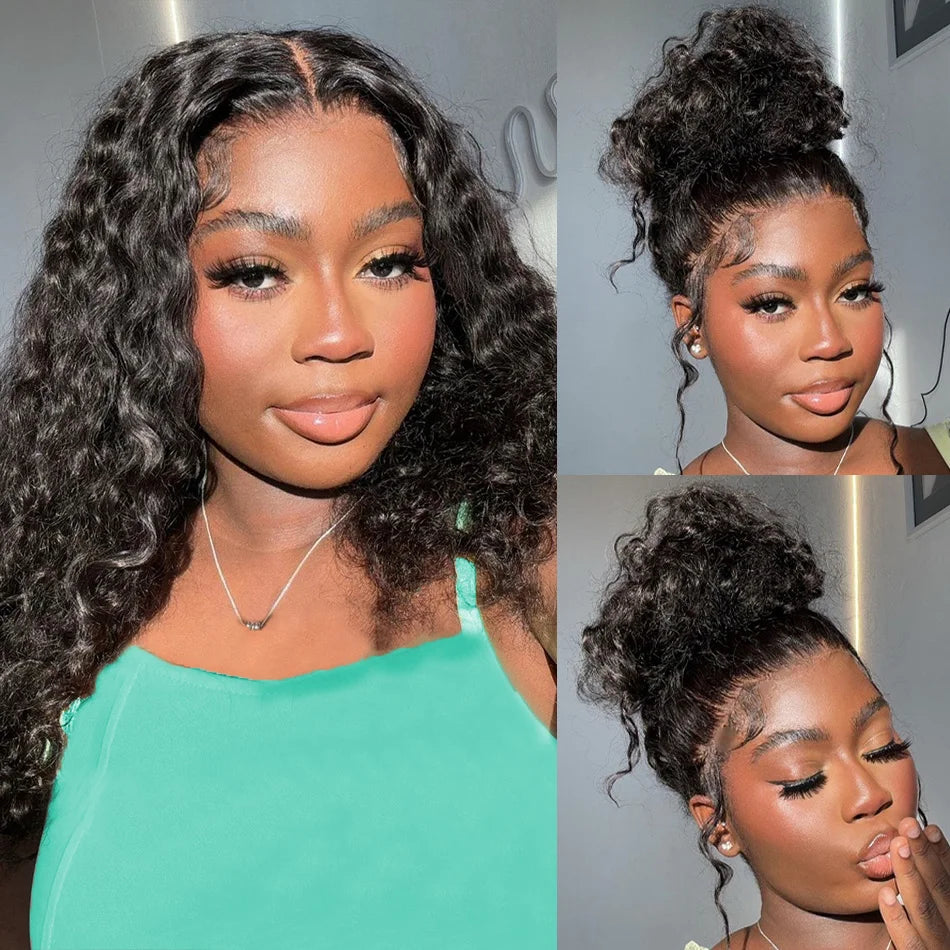 30" Deep Wave 360 Full Lace Wig – 220% Density, 13x4 Water Wave Brazilian Human Hair