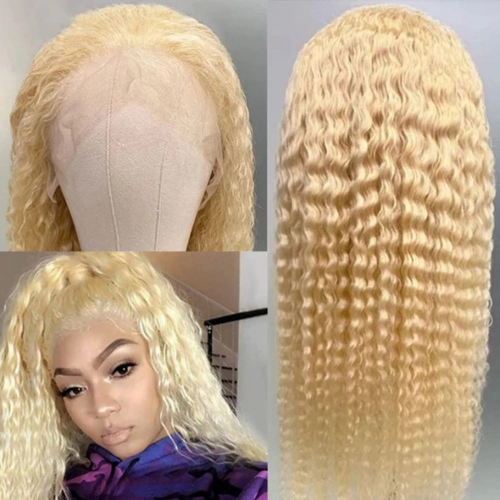13x6 Deep Wave 613 Blonde Wig – HD Lace, Curly Human Hair