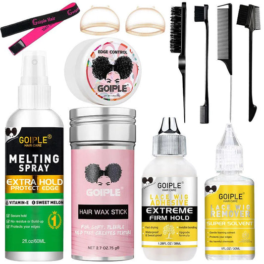 Lace Melting Spray – Glue-Less Invisible Wig Adhesive, Waterproof Extra Hold with Toupee Wax Stick Gel