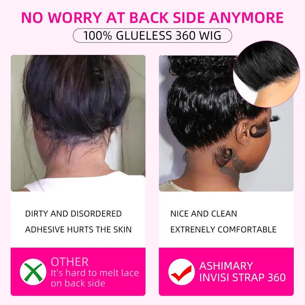 360 Invisi-Strap Glueless Full Lace Wig – HD Straight, 13x4 Pre-Plucked