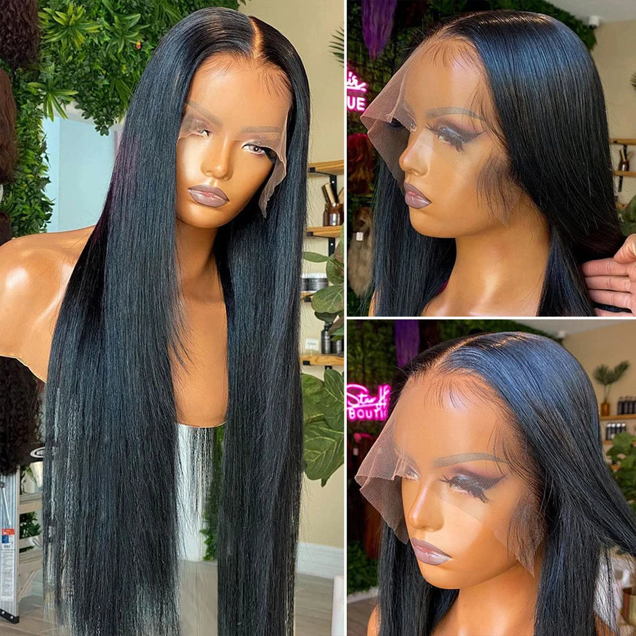 13x6 HD Straight Frontal Wig – Glueless, Pre-Plucked Brazilian Remy Human Hair 13x4 Lace Front