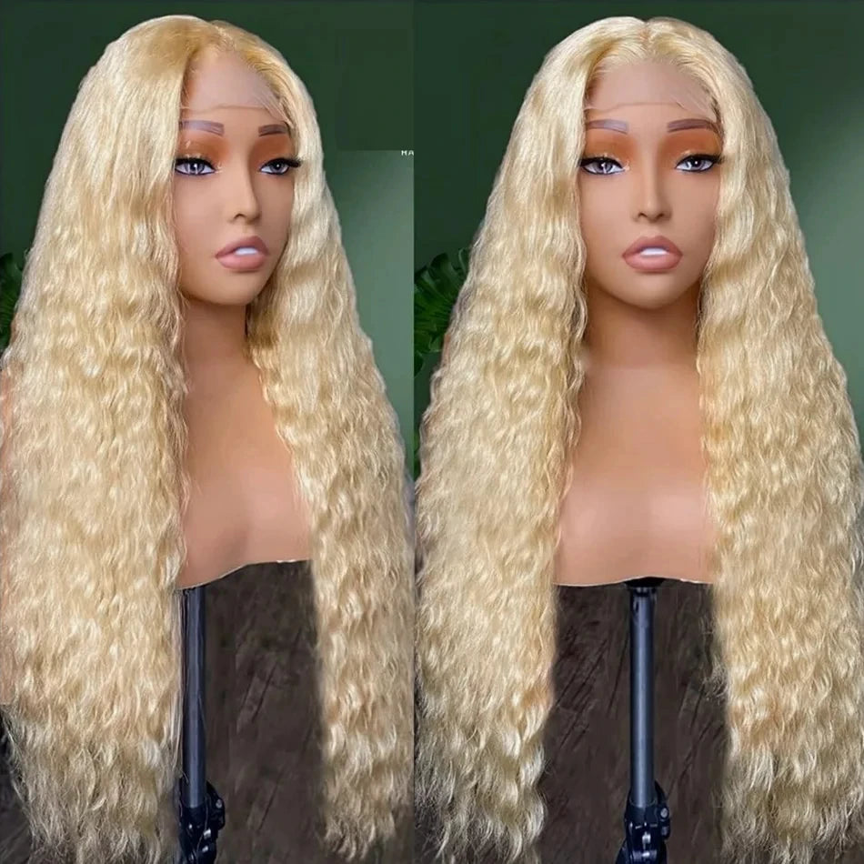 13x6 Deep Wave 613 Blonde Wig – HD Lace, Curly Human Hair