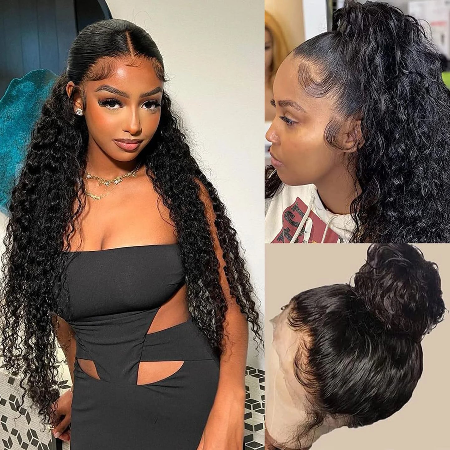 360 Deep Wave Lace Front Wig – Full Lace, 250% Density HD Human Hair Wig for Black Women