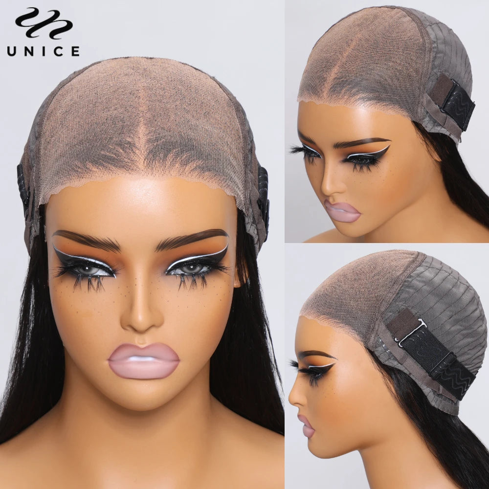 Unice Chestnut Brown Ombre Yaki Straight Bob Wig – 7x5 Pre-Cut, Pre-Bleached, Glueless, 150% Density