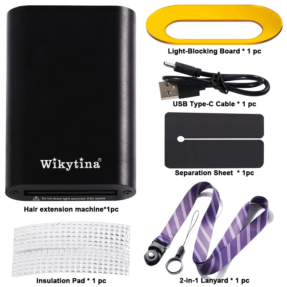 2025 UV Light Hair Extension Kit – V-Light Tools with Glue & Curing Lighter for Professional Salon or At-Home Extensions