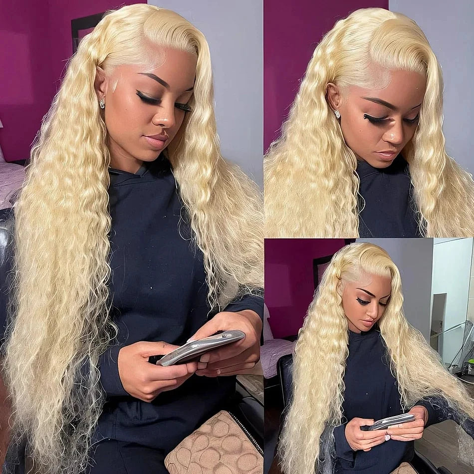 13x6 Deep Wave 613 Blonde Wig – HD Lace, Curly Human Hair
