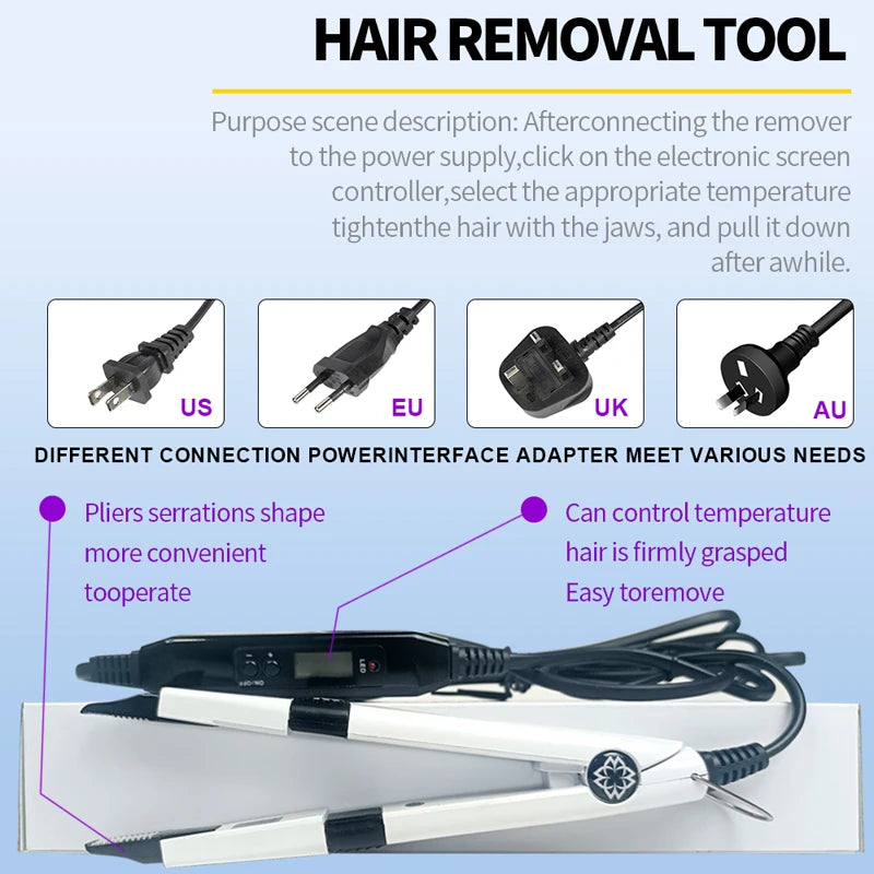 All-in-One V Light Hair Extensions Kit – UV Light Glue & Extension Machine for Long-Lasting Results