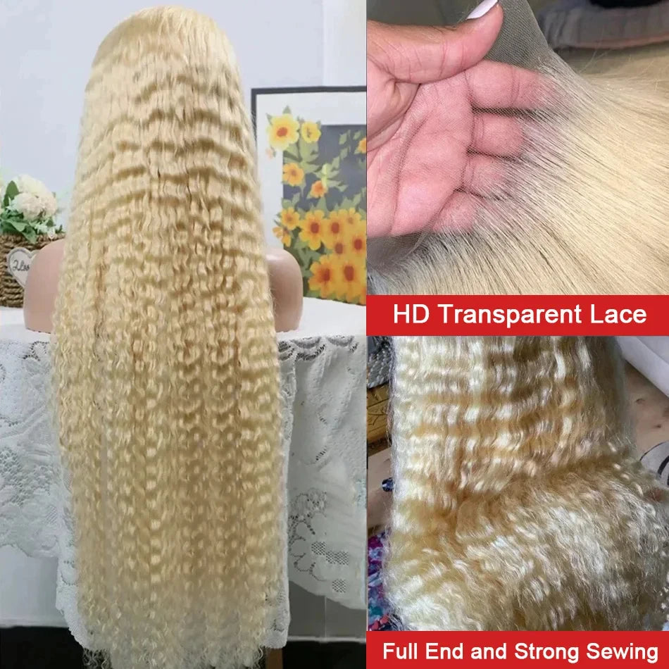 13x6 Deep Wave 613 Blonde Wig – HD Lace, Curly Human Hair