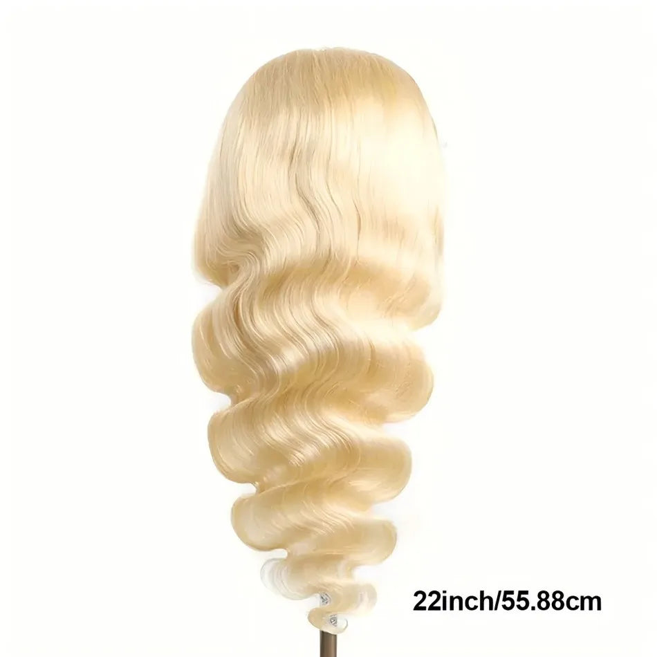 30" 613 HD Lace Frontal Wig – 13x6 Body Wave, 220% Density Pre-Plucked Blonde Human Hair