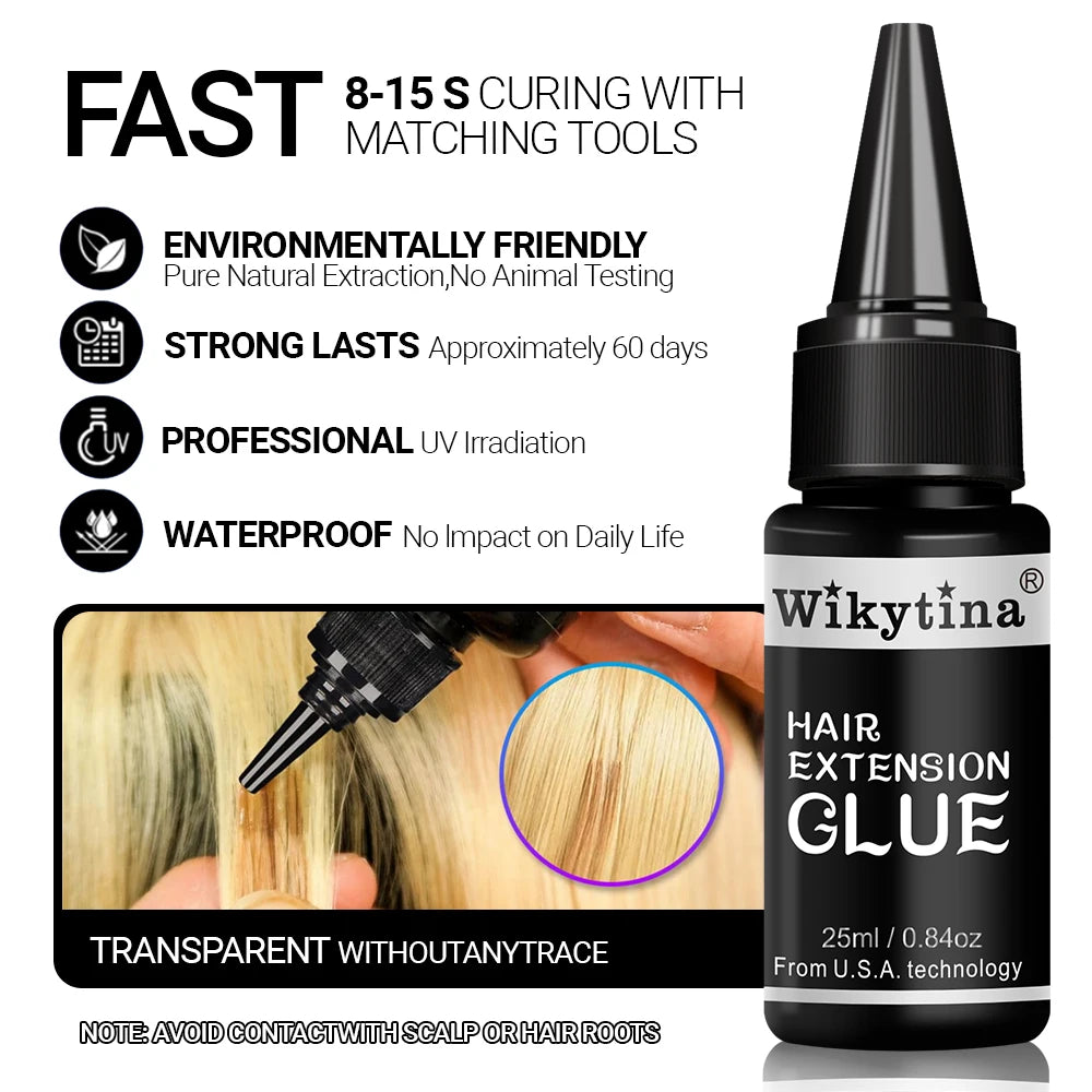 Professional UV Light Hair Extensions Machine – Salon Grade UV Curing Glue & Remover, Complete Styling Kit