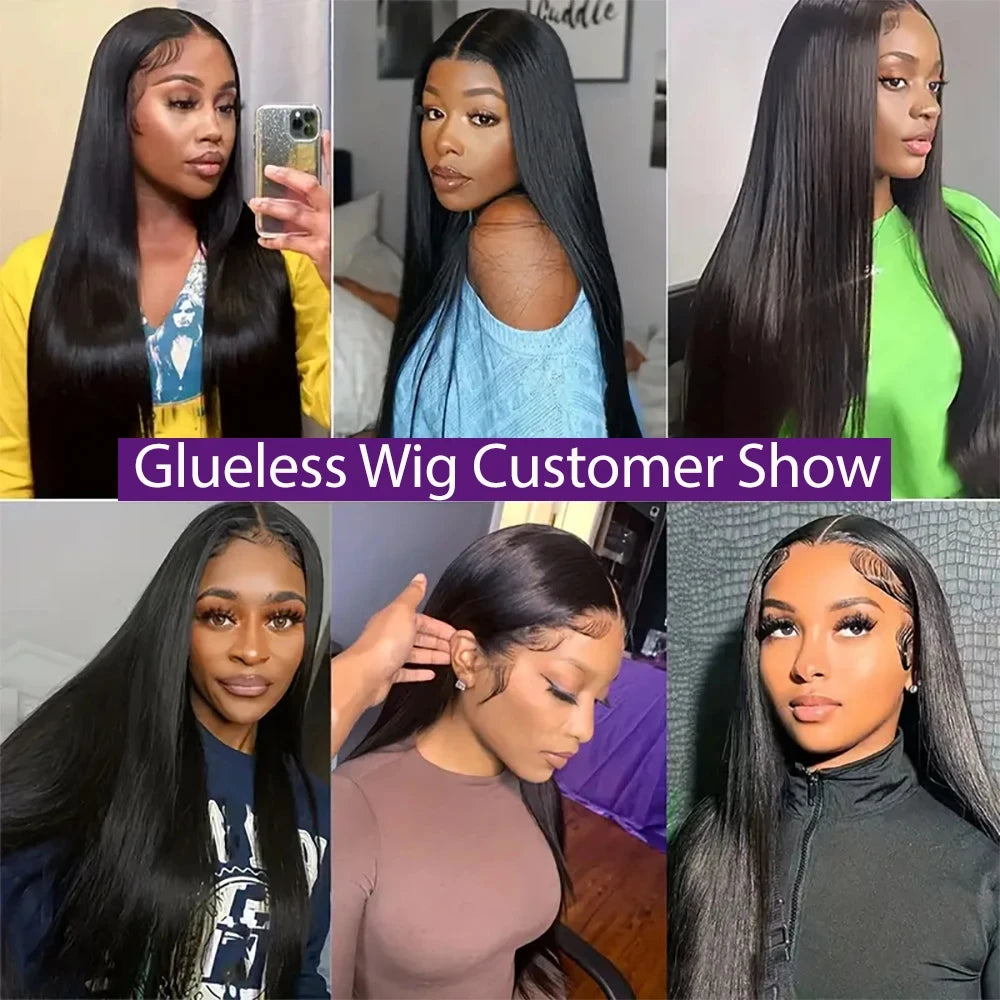 4x4/5x5 Glueless Straight Wig – Pre-Cut, Pre-Plucked Lace Closure Human Hair