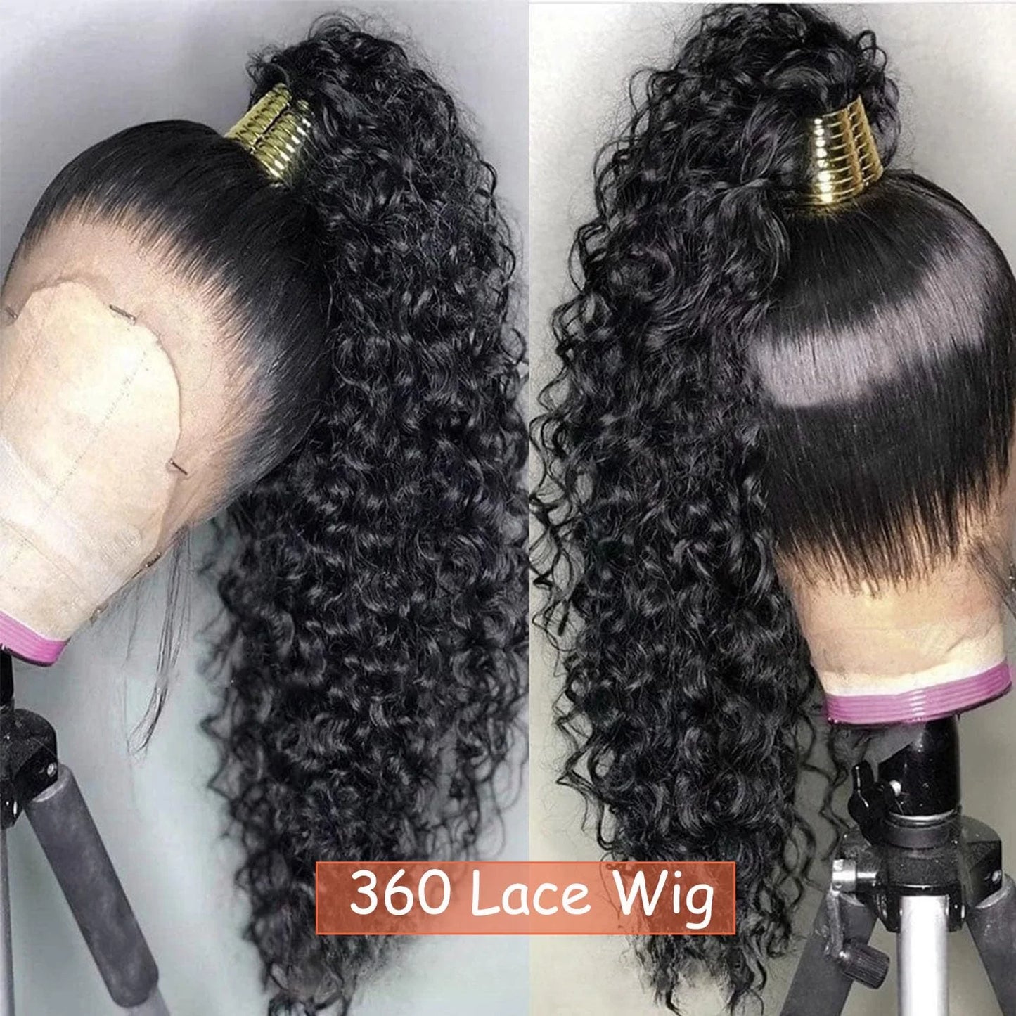 360 Deep Wave Lace Front Wig – Full Lace, 250% Density HD Human Hair Wig for Black Women