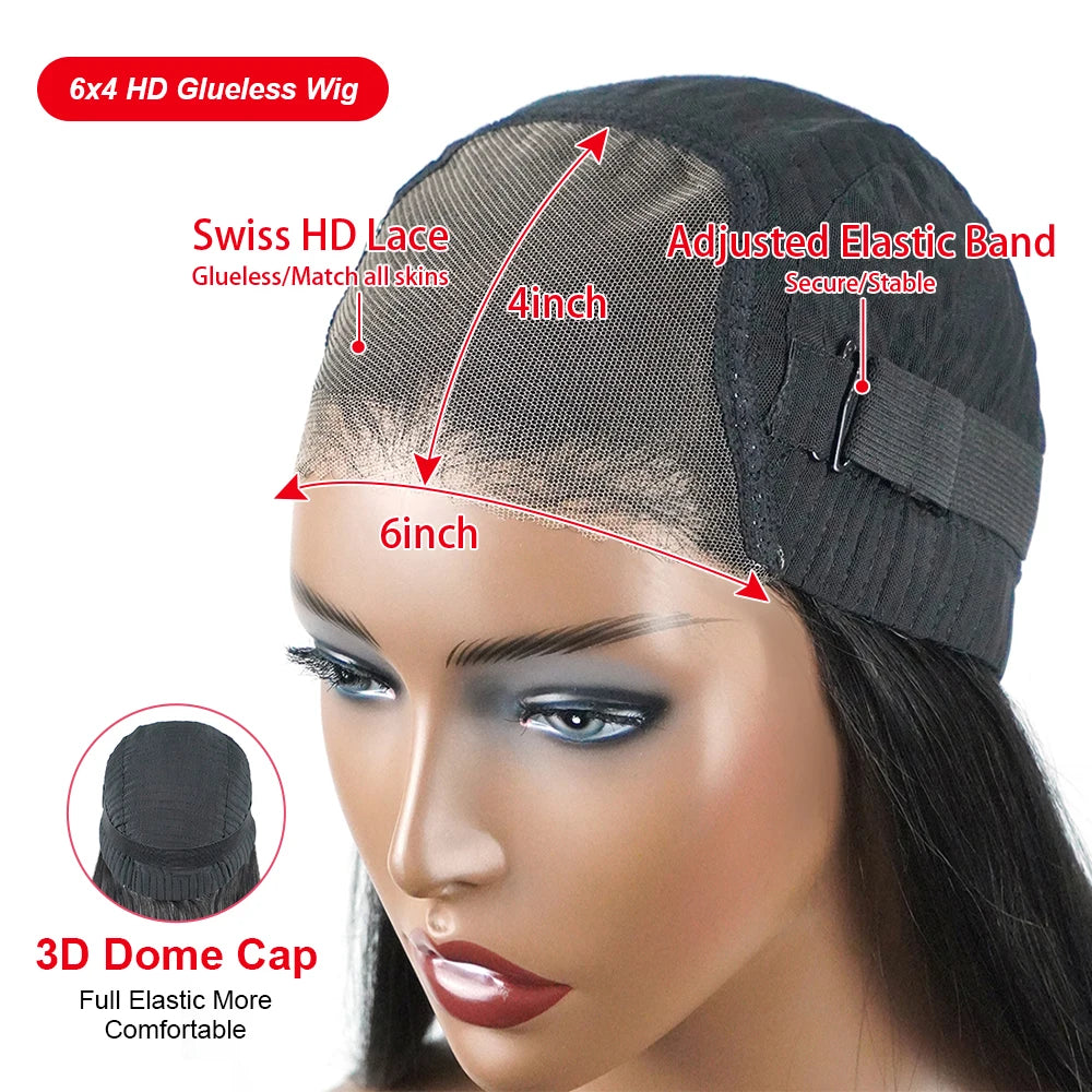 Pre-Cut Glueless Yaki Kinky Straight Wig – HD Lace