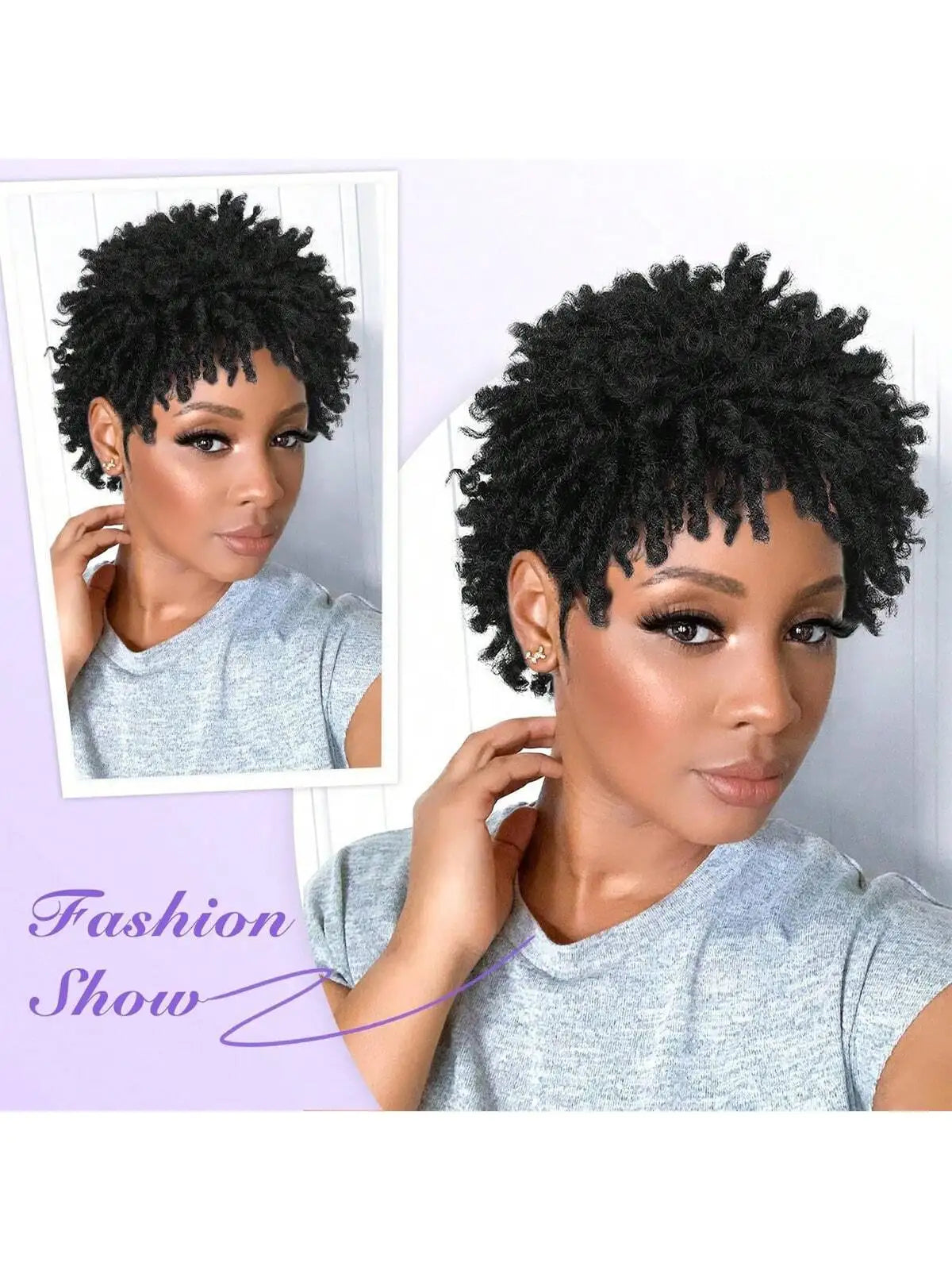 Short Afro Faux Dread Wig – Heat-Resistant Synthetic Braided Wig for Black Women & Men