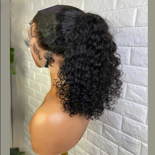 26" 180% Density Soft Black Kinky Curly Lace Front Wig – Pre-Plucked, Natural Hairline with Baby Hair, Glueless