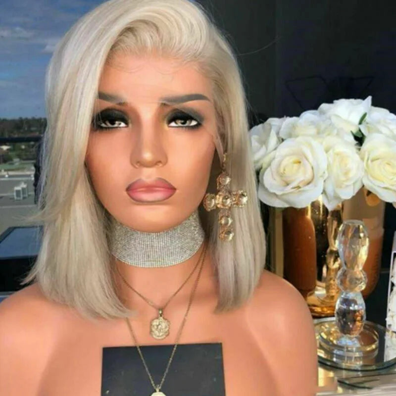 Short Straight Inverted Wig – Natural Look Synthetic Wig for Women, Party & Cosplay