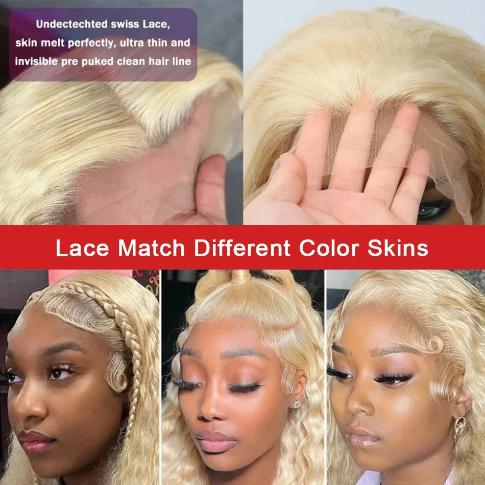 13x6 Deep Wave 613 Blonde Wig – HD Lace, Curly Human Hair