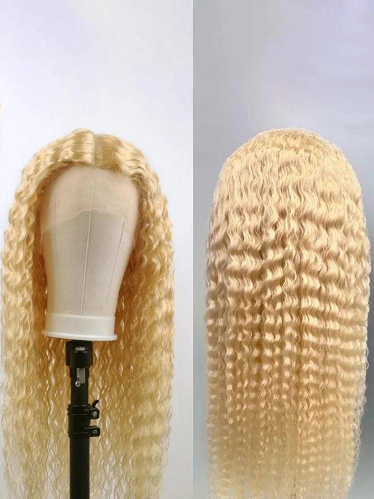 13x6 Deep Wave 613 Blonde Wig – HD Lace, Curly Human Hair