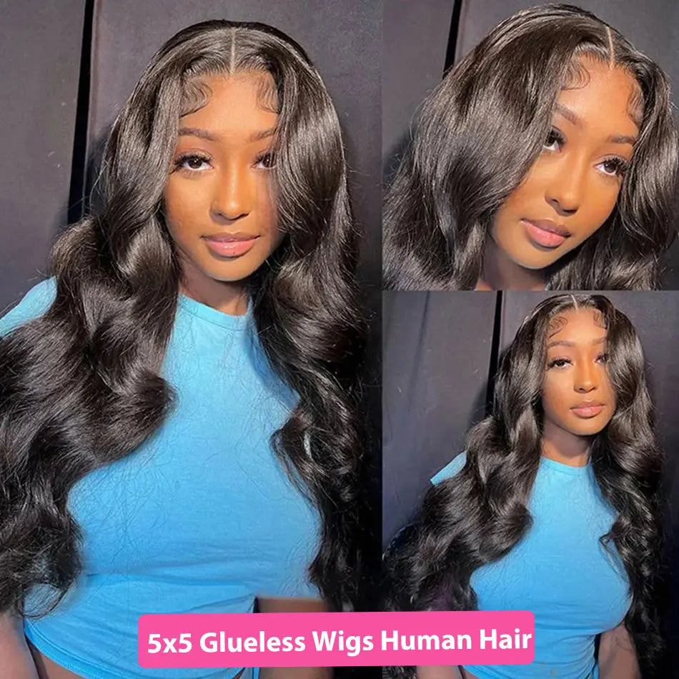 30" Body Wave Glueless Wig – 4x4/5x5 HD Lace Closure, Pre-Cut, Pre-Plucked Human Hair