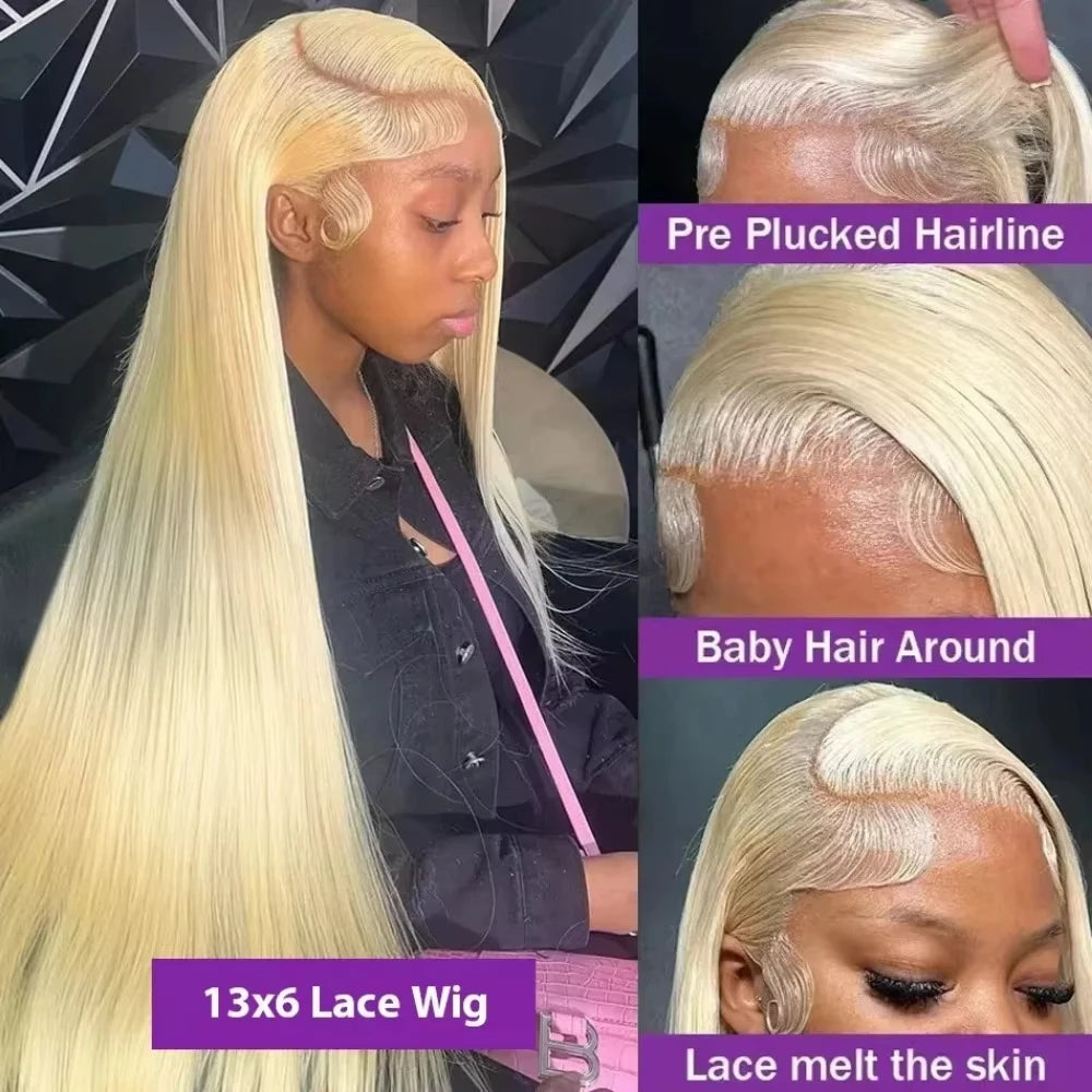 613 Blonde Straight Lace Front Wig – HD 13x6/13x4 Human Hair Frontal
