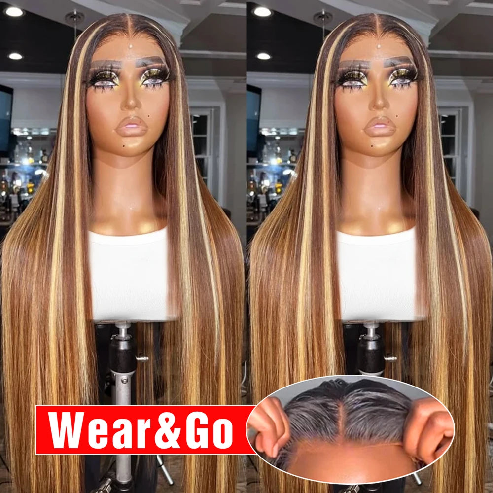 Ombre Brazilian Human Hair, 13x6 HD Lace, Pre-Plucked, Ready to Wear