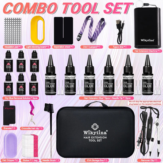 WIKYTINA Professional UV Light Hair Extension Kit