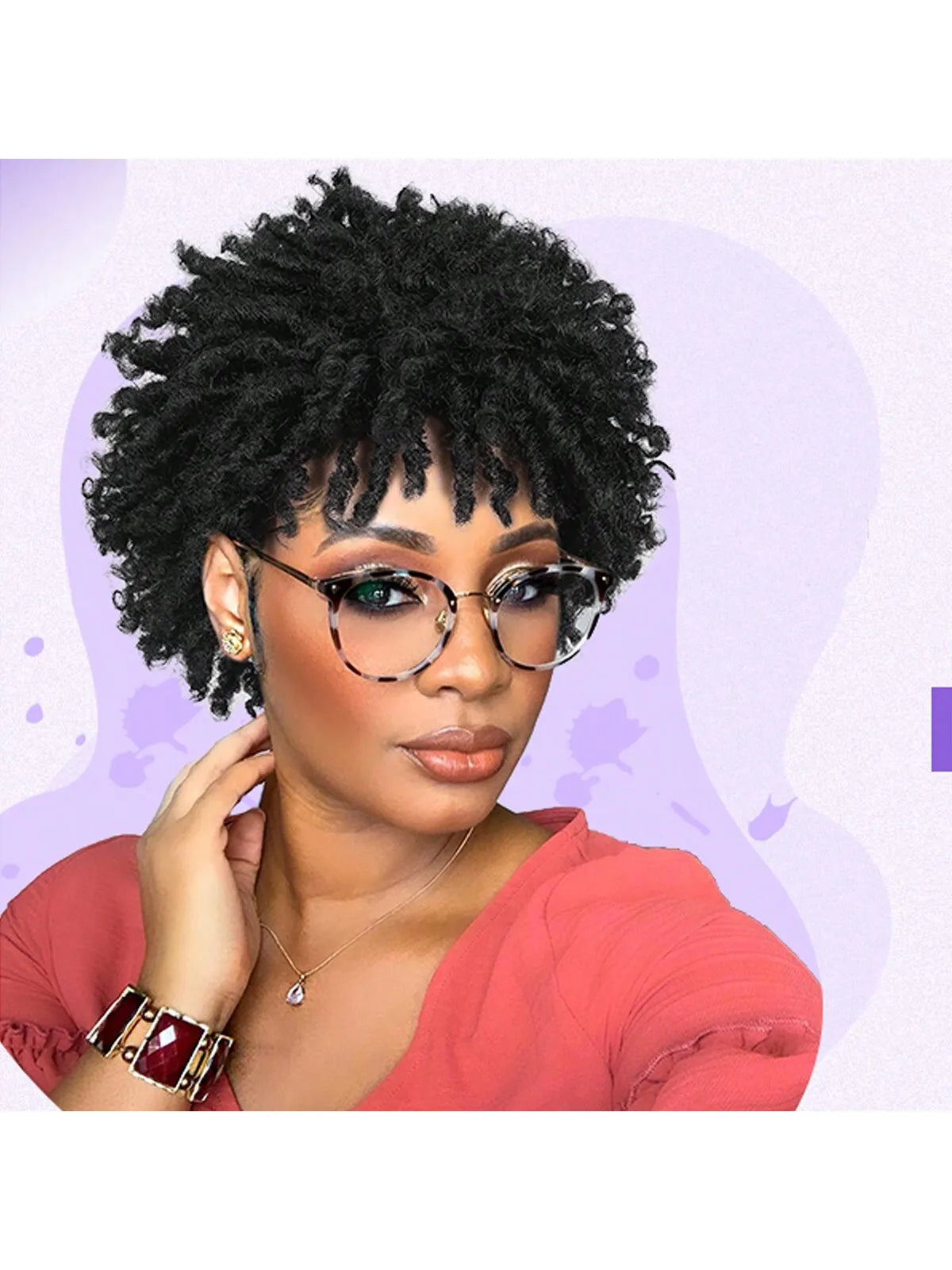 Short Afro Faux Dread Wig – Heat-Resistant Synthetic Braided Wig for Black Women & Men