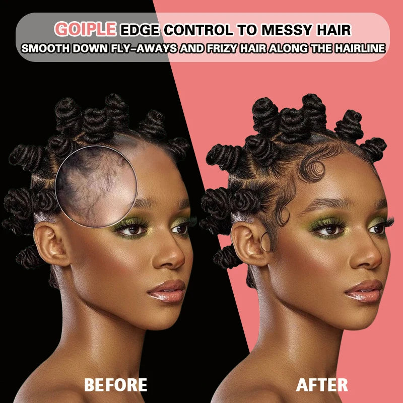 GOIPLE Edge Control Gel Non-greasy Smoother Back Broken Hair Finishing Cream Anti-Frizz Styling Fixative Wax 24 Hour Strong Hold